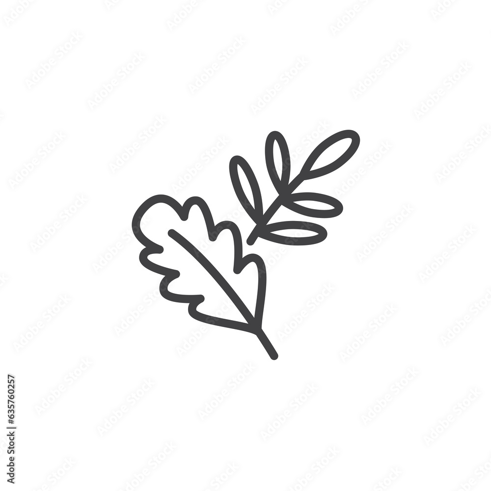 Autumn leaves line icon Autumn leaves line icon
