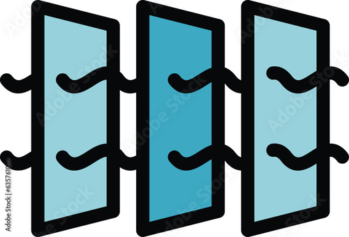 Layer air purify icon outline vector. Clean filter. Wind flow color flat