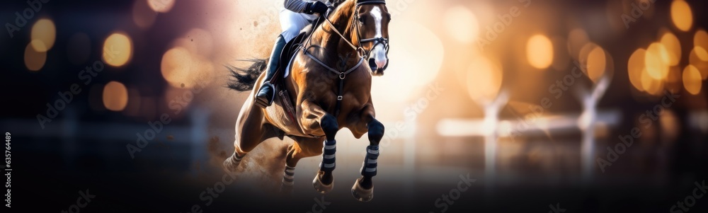 Naklejka premium Equestrian concept banner