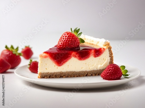 strawberry cheesecake on a plate