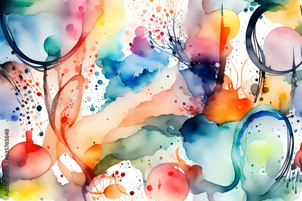 Watercolor abstract background. Generative AI