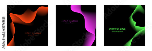 set of colored smoky gradients. Template of dynamic forms for creative creativity, covers, posters, posters, interior and design ideas