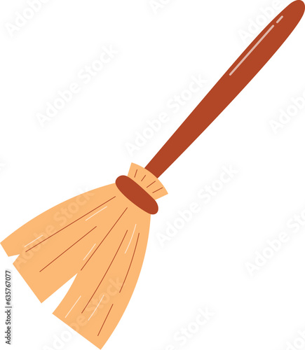 Cute broom halloween illustration