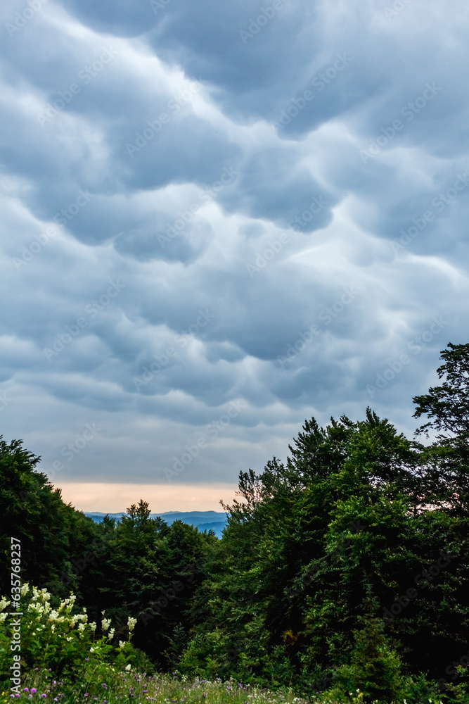 cloudy sky in the mountains..