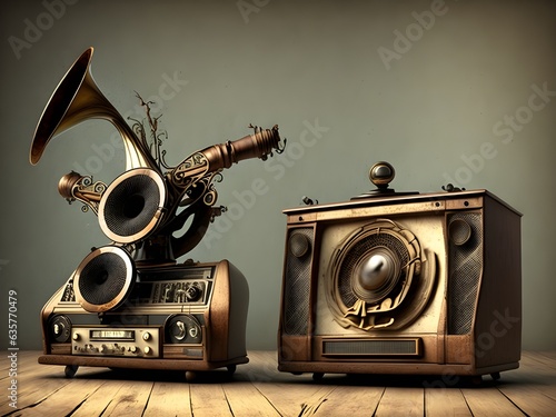 Old Retro Radio, Generative AI Illustration