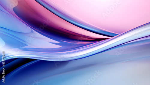 3D Render Of An Abstract Waves Purple and black background