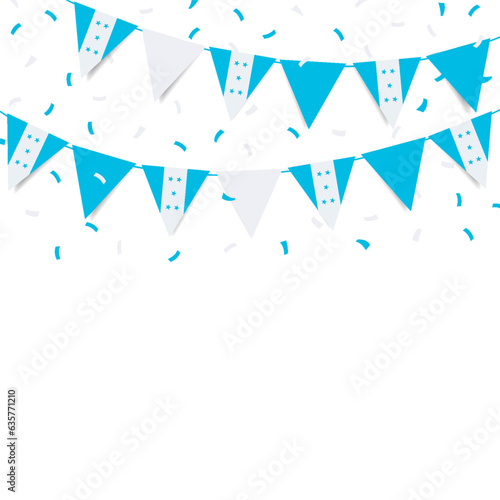 Vector Illustration of  Honduras Independence Day. Garland with the flag of Honduras on a white background.
