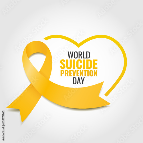 Fotótapéta Vector Illustration of World Suicide Prevention Day. Ribbon
