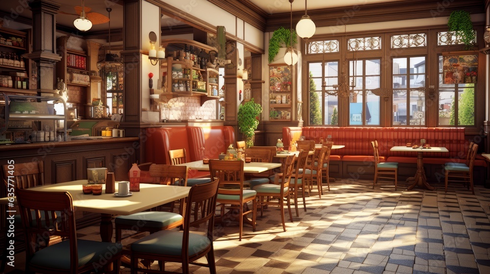 interior of a restaurant generative ai