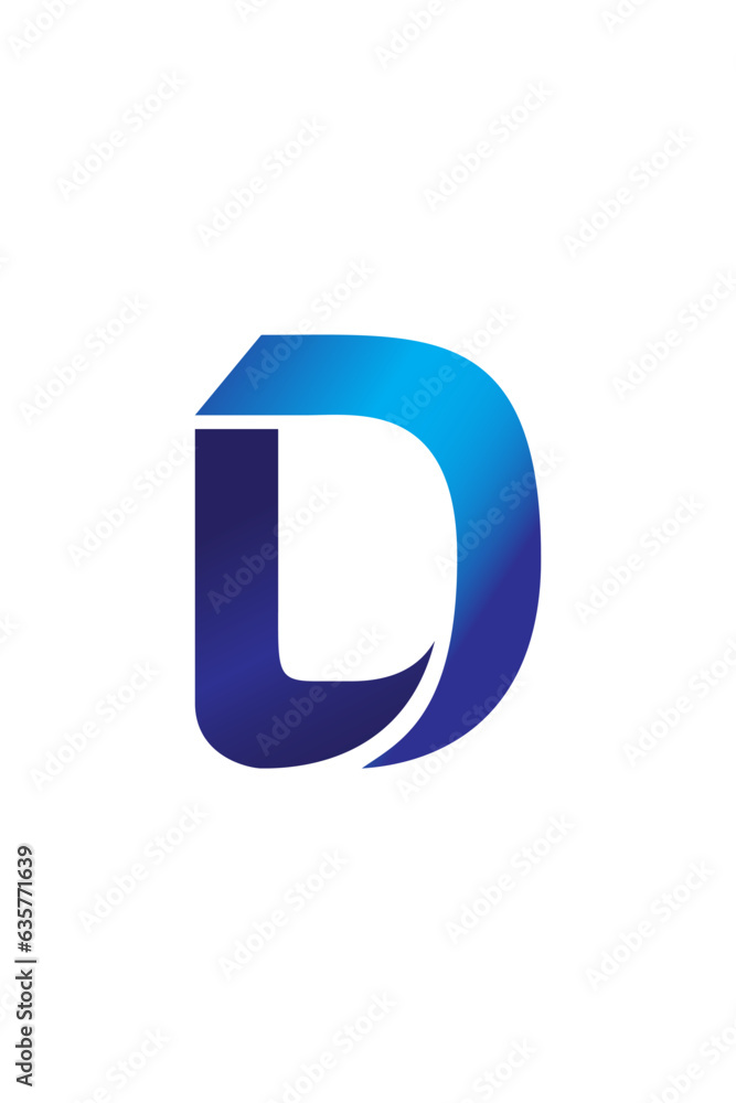 Letter D ribbon logo design template vector illustration Letter D ribbon logo design template vector illustration