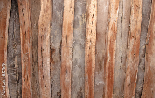 Wooden beam structure in an old object
