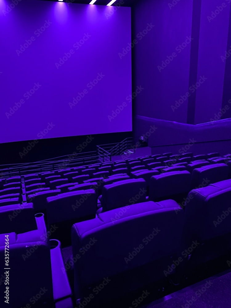 Empty cinema. Empty movie theatre. Modern movies theater for festivals ...