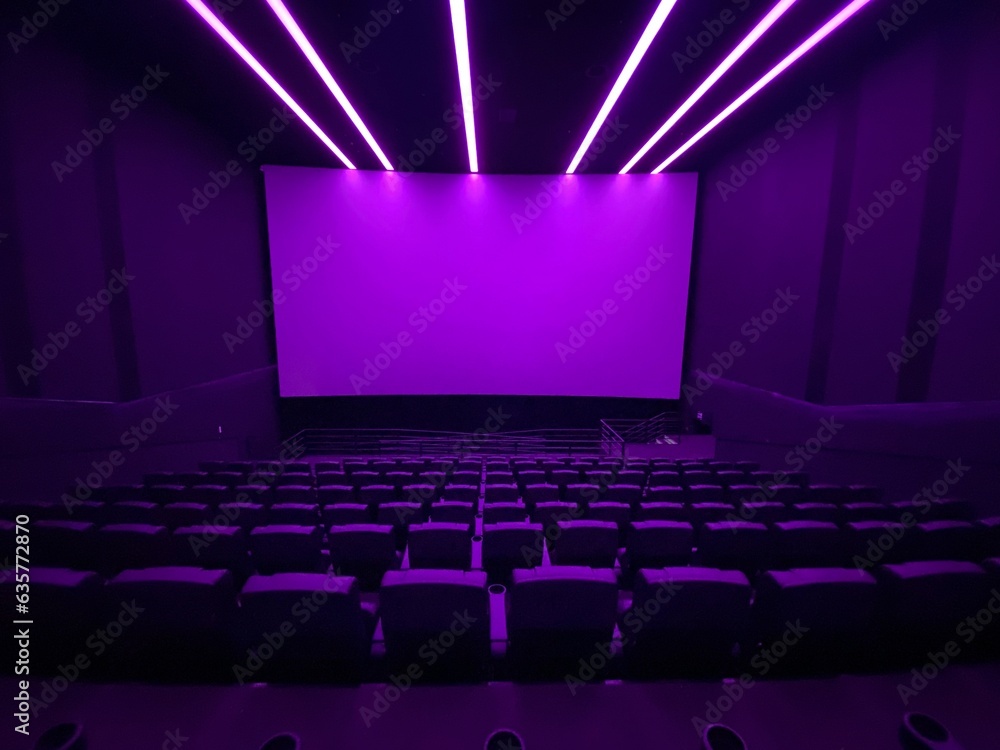 Empty cinema. Empty movie theatre. Modern movies theater for festivals ...