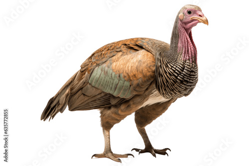 Full Body Turkey Standing on Transparent Background. AI