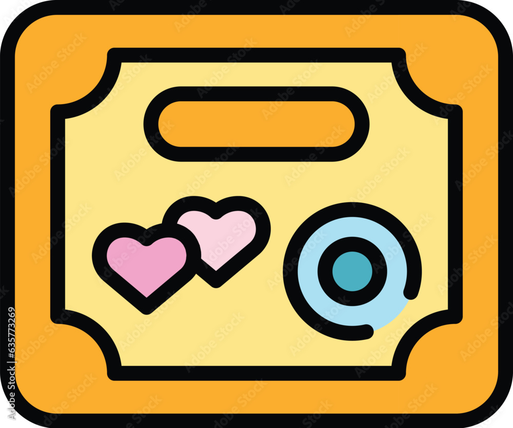 Wedding frame photo icon outline vector. Event service. Ceremony party color flat Wedding frame photo icon outline vector. Event service. Ceremony party color flat