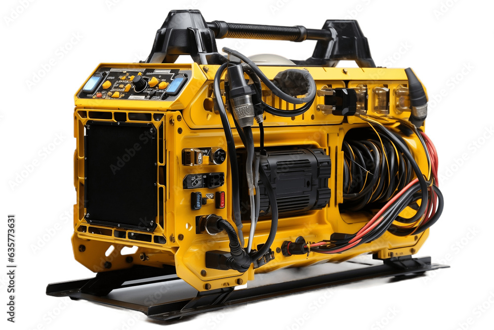 Yellow Welding Machine on a Transparent Background. AI