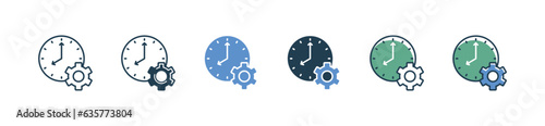 time management icon set vector design project deadline schedule deadline control symbol illustration