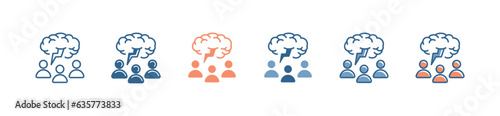 brainstorm training creativity icon vector workshop teamwork design thinking to solve problem symbol illustration