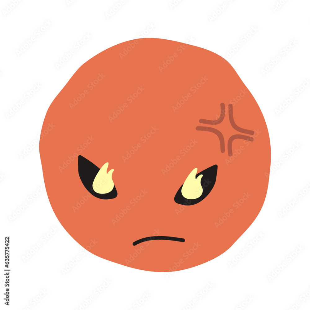 Angry face flat illustration Angry face flat illustration