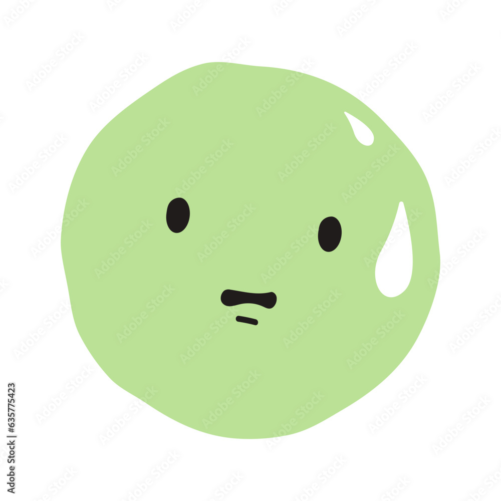 Fototapeta premium Anxious face flat illustration