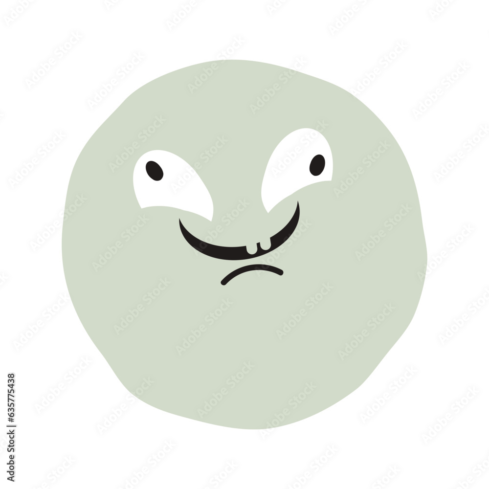 Crazy face flat illustration Crazy face flat illustration