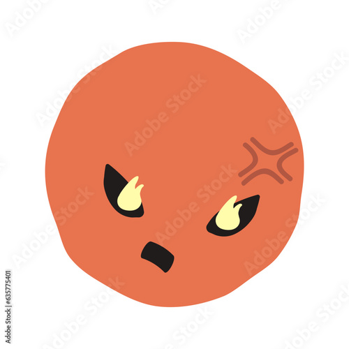 Angry face flat illustration
