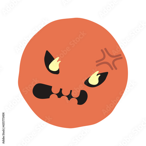 Angry face flat illustration