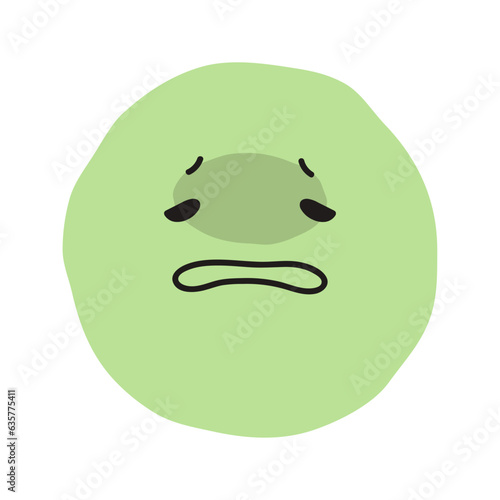 Afraid face flat illustration