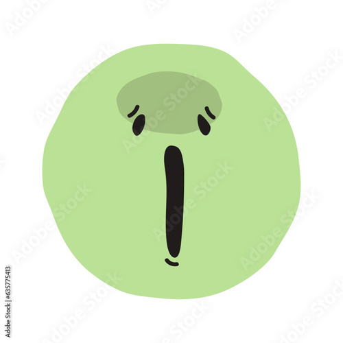 Afraid face flat illustration