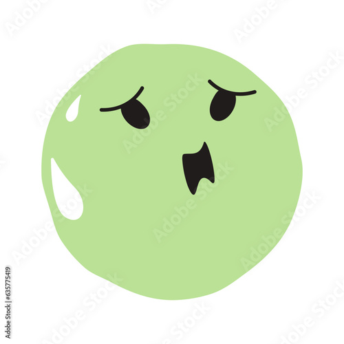 Anxious face flat illustration