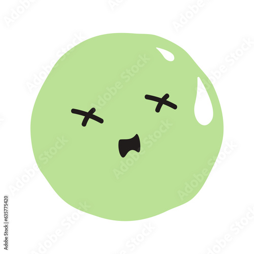 Anxious face flat illustration