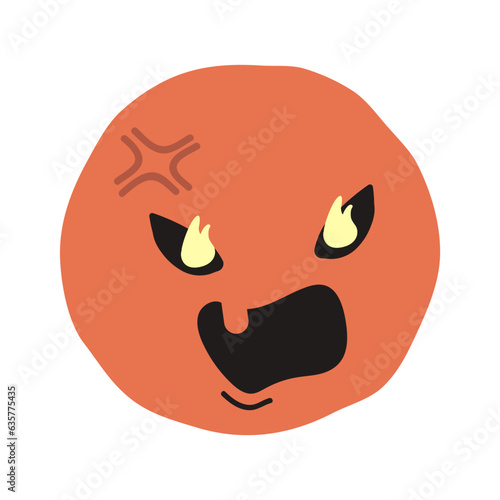 Angry face flat illustration
