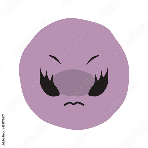 Envious face flat illustration