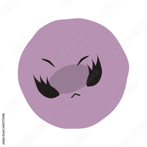 Envious face flat illustration