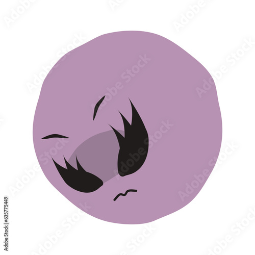 Envious face flat illustration