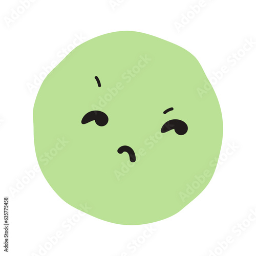 Suspicious face flat illustration