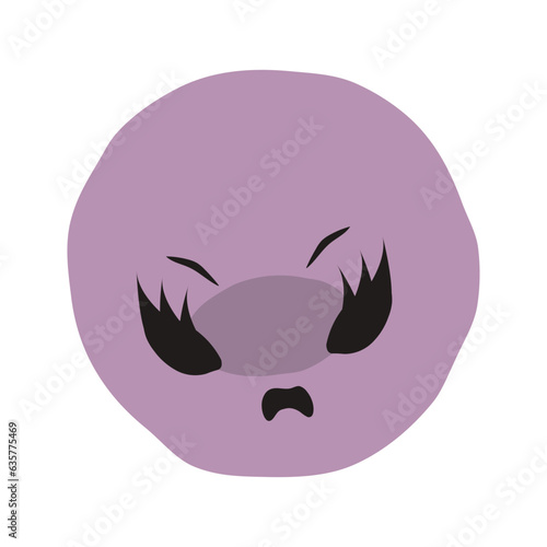 Envious face flat illustration