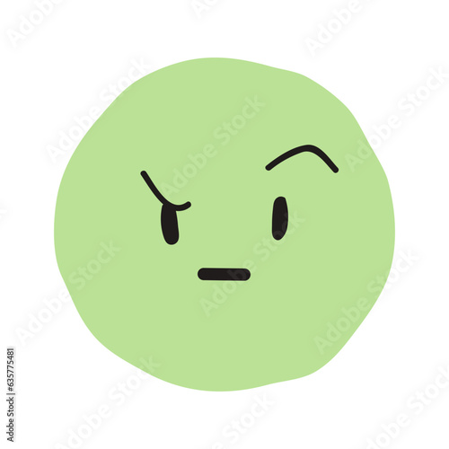 Suspicious face flat illustration