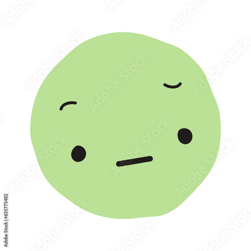 Suspicious face flat illustration