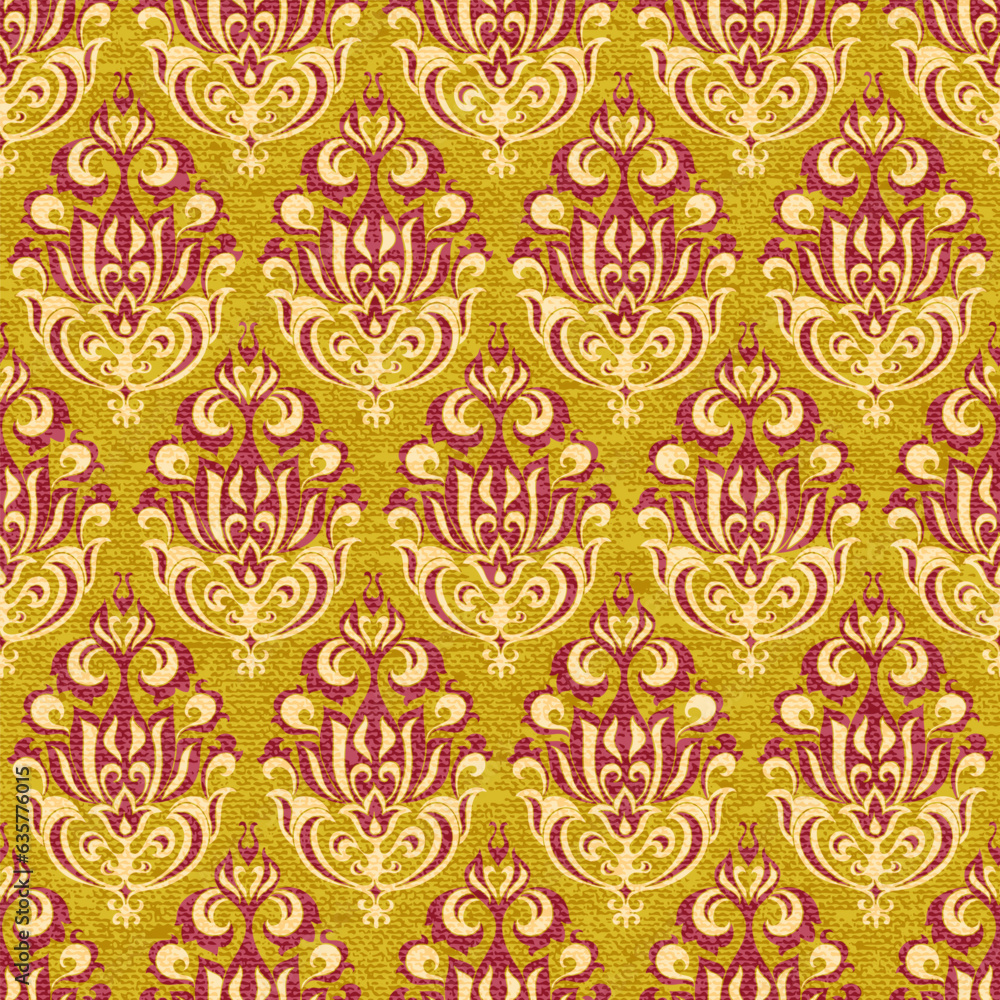 Seamless bohemian damask pattern. Print for your textile. The texture is imitation of fabric. Vector illustration. Seamless bohemian damask pattern. Print for your textile. The texture is imitation of fabric. Vector illustration.