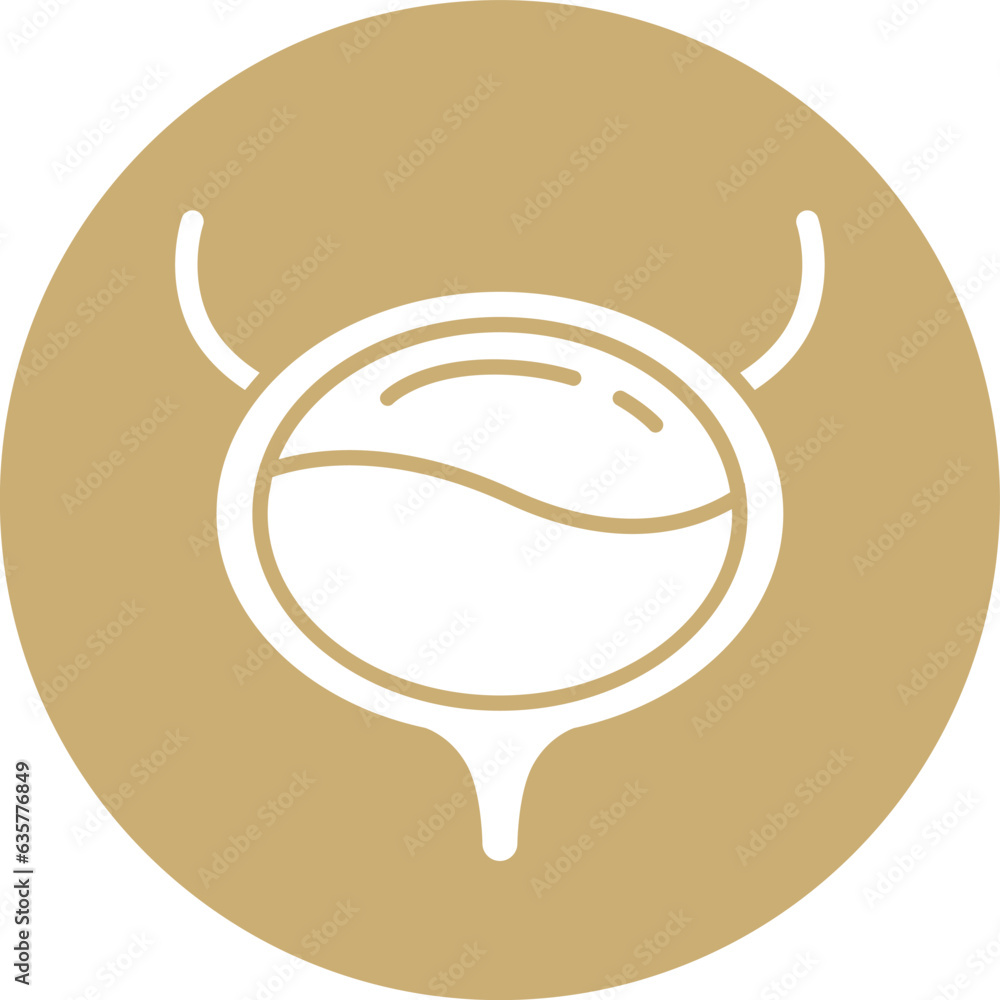 Bladder icon vector illustration design, circle shape flat icon design bladder, human internal organs Bladder icon vector illustration design, circle shape flat icon design bladder, human internal organs