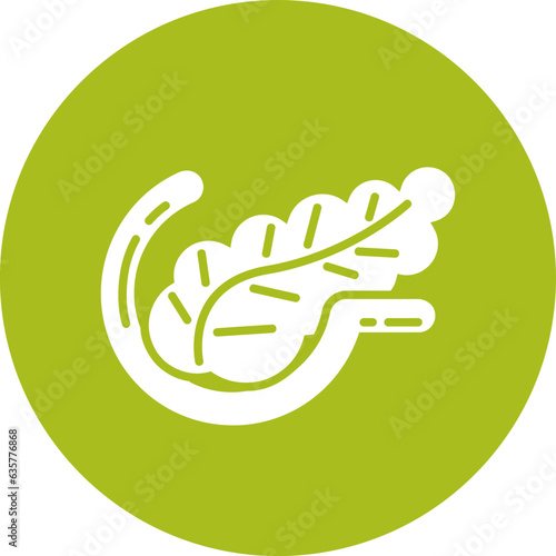 Pancreas icon vector illustration design, circle shape flat icon design, organs symbol image