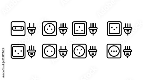 Types of electrical outlets. 