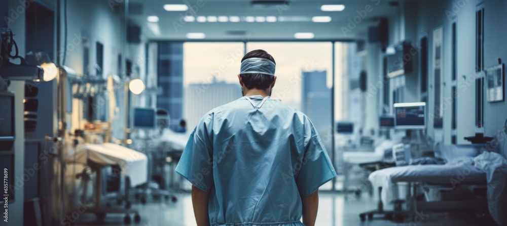 Doctor surgeon at hospital. Generative AI technology. Doctor surgeon at hospital. Generative AI technology.