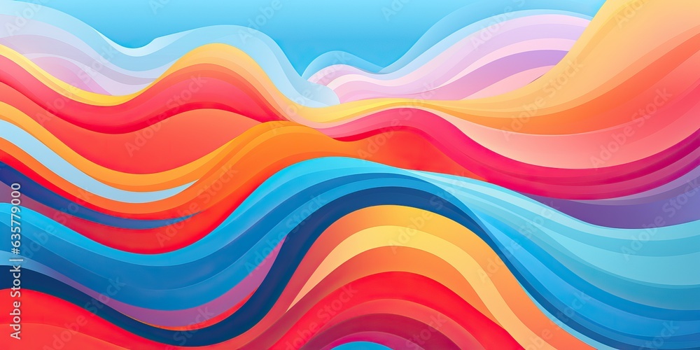 vector art of colorful abstract landscape