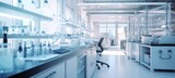 Medical vaccine testing laboratory research interior. Generative AI technology.
