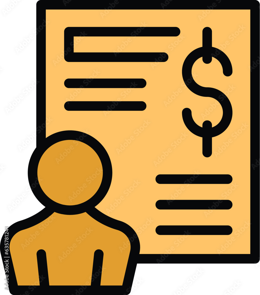 Staff training contract icon outline vector. Office business. Workshop meeting color flat Staff training contract icon outline vector. Office business. Workshop meeting color flat