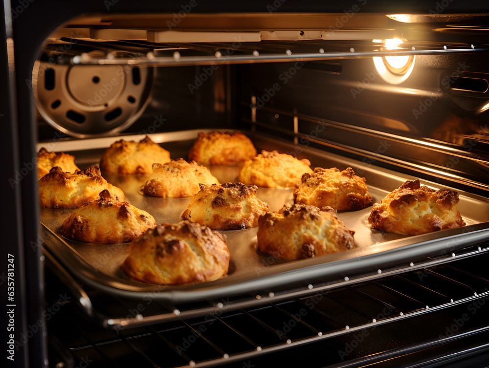 muffins baking in the oven muffins baking in the oven