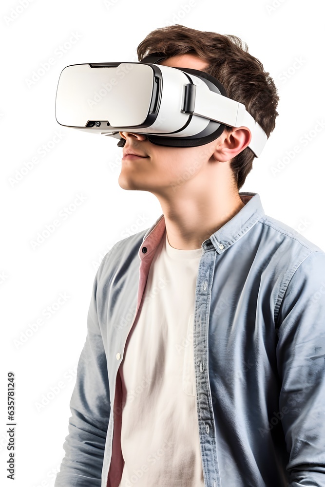 Man with Virtual Reality headset Man with Virtual Reality headset