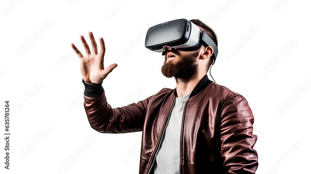 Man with Virtual Reality headset 